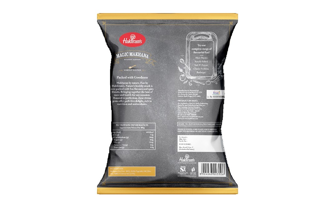 Haldiram's Magic Makhana Roasted Foxnuts Simply Salted   Pack  40 grams